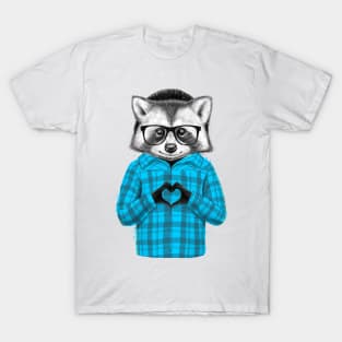 Raccoon with heart T-Shirt